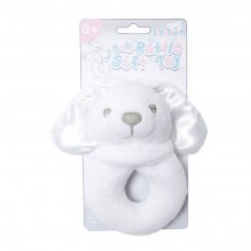 RT26-W: White Bunny Rattle Toy
